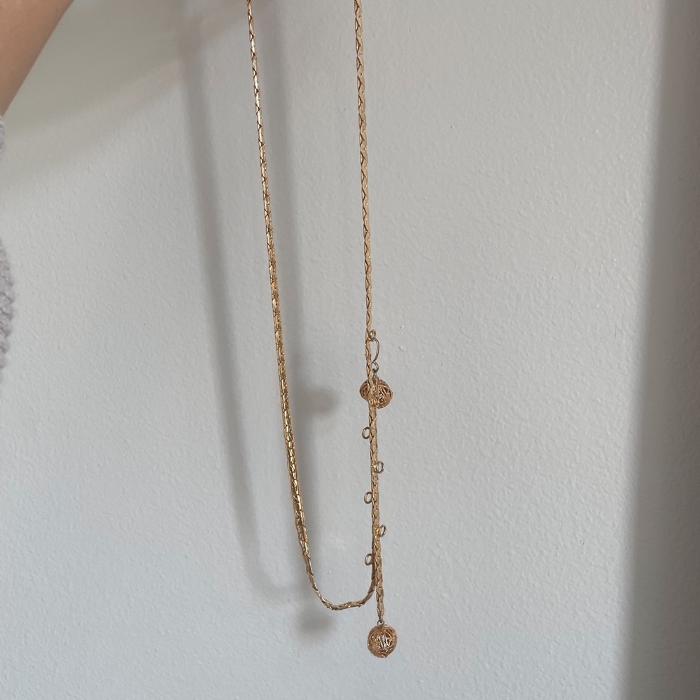 Hook And Loop Gold Chain Belt - image 1